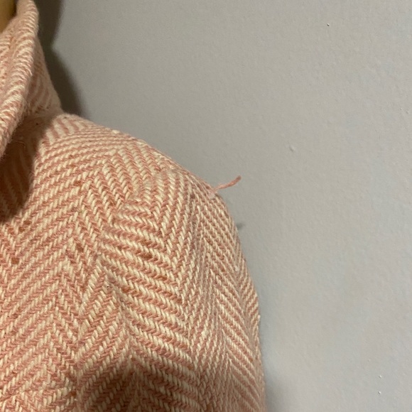 Victoria's Secret Moda international Pink and white Wool Blend Overcoat Peacoat - Picture 10 of 10